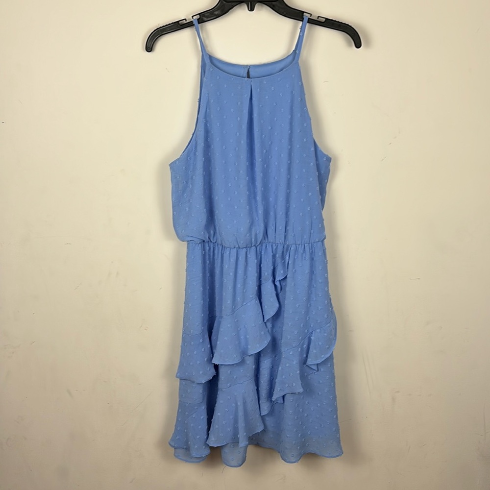 Like new! BCX periwinkle ripple dress in juniors medium.